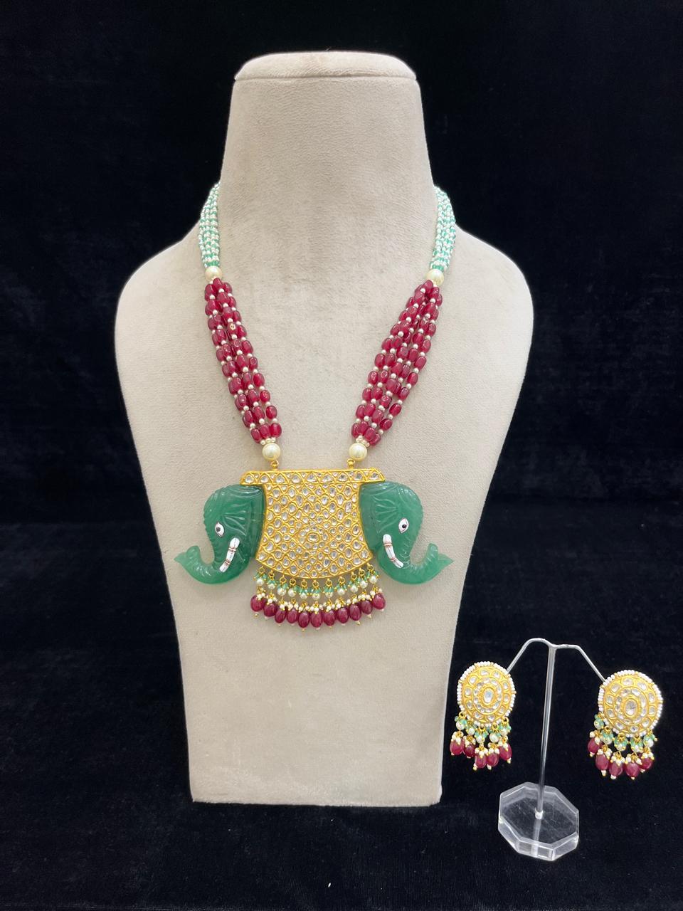 Diamond polki party wear pandent set